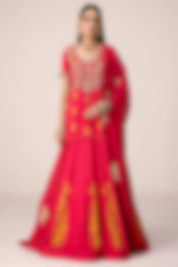 Pink Modal Silk Skirt Set by Shyam Narayan Prasad at Pernia's Pop Up Shop