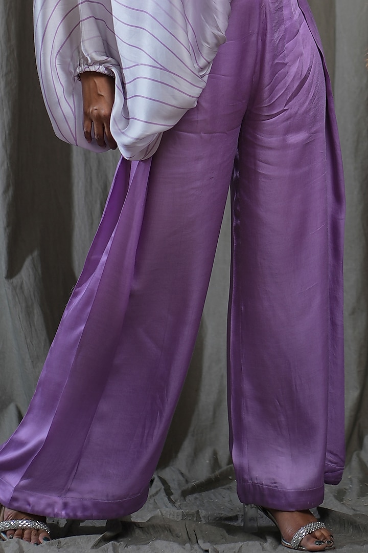Lilac Modal Satin Co-Ord Set by Saniya Rao at Pernia's Pop Up Shop
