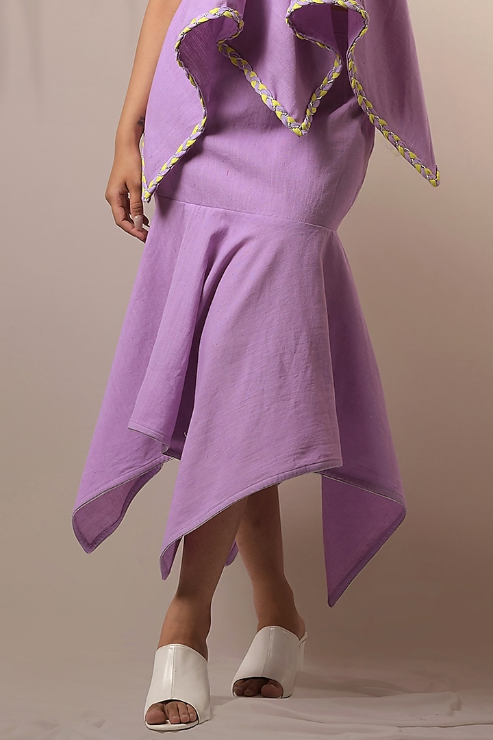 Bright Lilac Flare Skirt by Saniya Rao