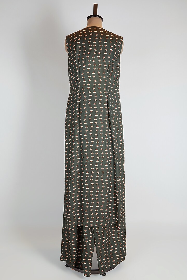 Green Printed Jacket Set by Suave by Neha & Shreya at Pernia's Pop Up Shop