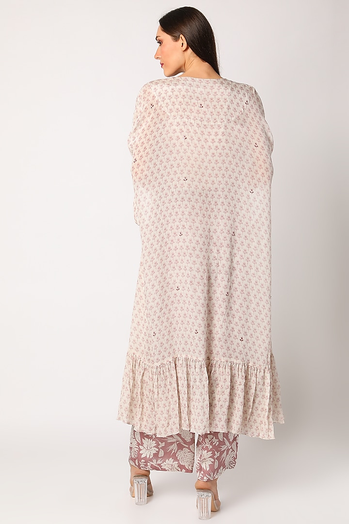 Blush Pink Embroidered & Printed Palazzo Pants Set by Suave by Neha & Shreya at Pernia's Pop Up Shop