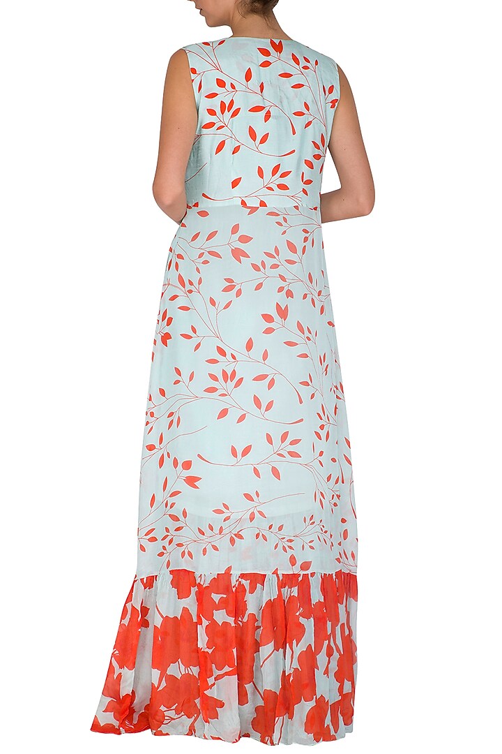 Sky Blue Embroidered & Printed Party Wear Sharara Set by Suave by Neha & Shreya at Pernia's Pop Up Shop