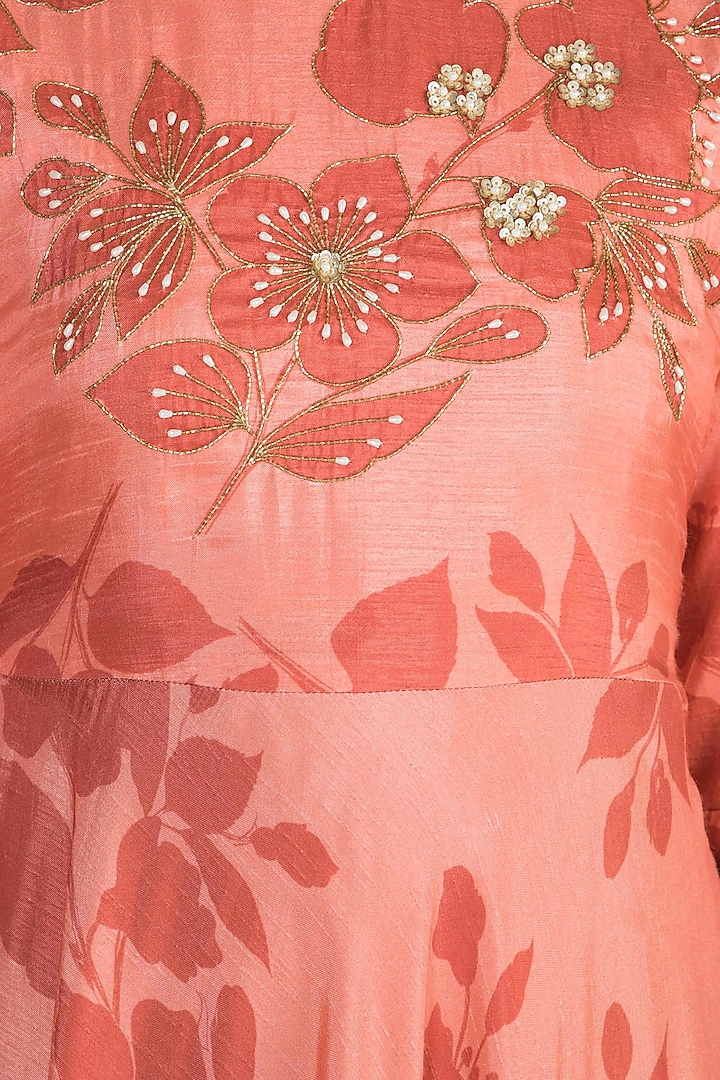 Pink Embroidered Asymmetric Kurta With Dhoti Pants by Suave by Neha & Shreya at Pernia's Pop Up Shop