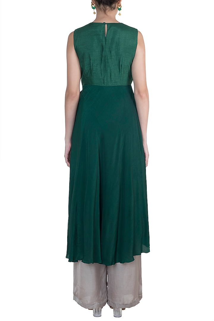 Green Embroidered Tunic With Pants by Suave by Neha & Shreya at Pernia's Pop Up Shop