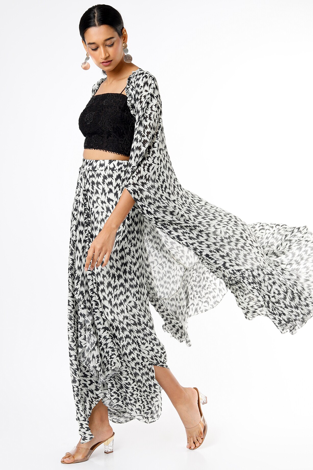 Printed Cape Jacket