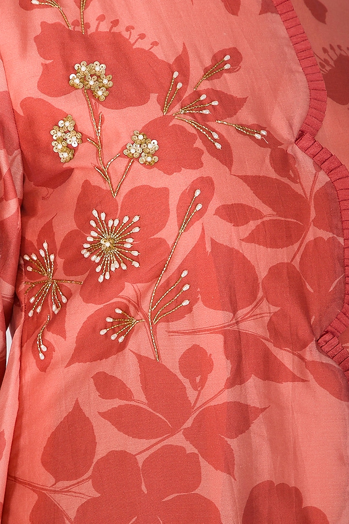 Pink Embroidered & Printed Kurta With Palazzo Pants by Suave by Neha & Shreya at Pernia's Pop Up Shop