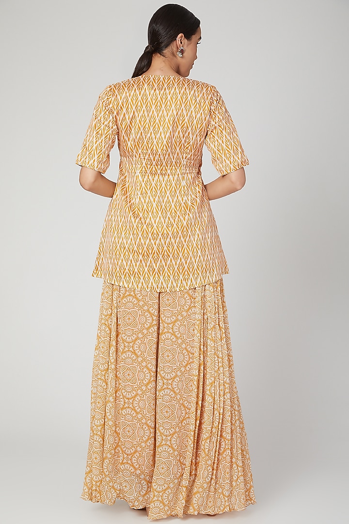 Mustard Hand Embroidered Gharara Set by Suave by Neha & Shreya at Pernia's Pop Up Shop