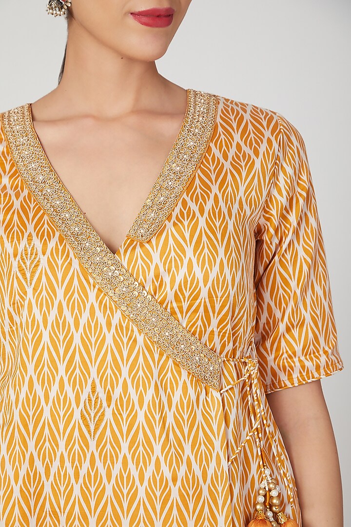 Mustard Hand Embroidered Gharara Set by Suave by Neha & Shreya at Pernia's Pop Up Shop