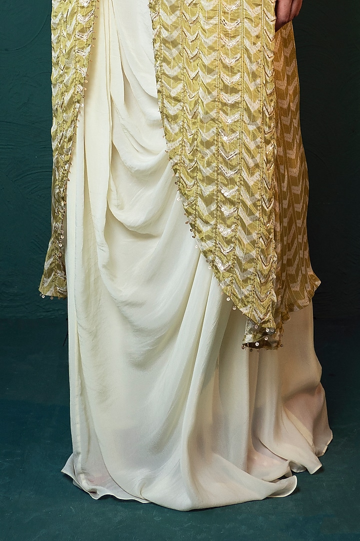 Lime Green Dola Silk Embellished Tunic Set by Suave by Neha & Shreya at Pernia's Pop Up Shop
