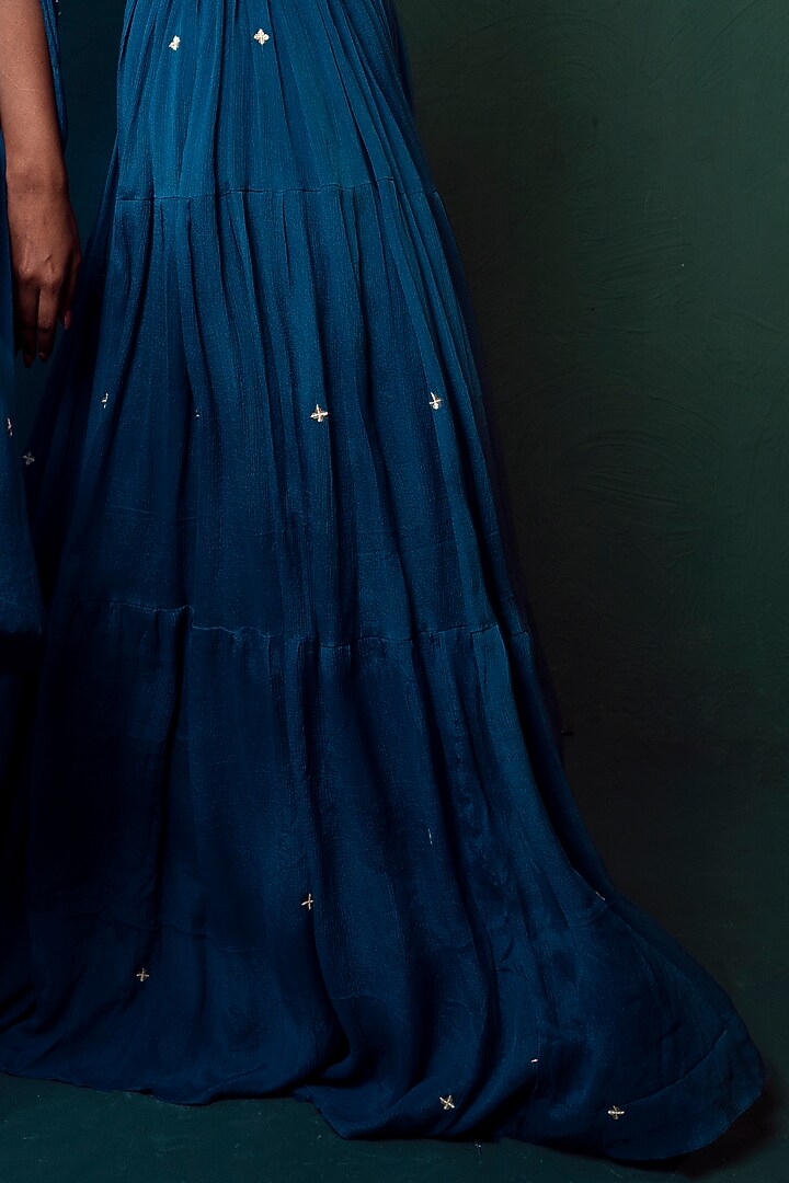 Blue Chiffon Skirt Set by Suave by Neha & Shreya at Pernia's Pop Up Shop