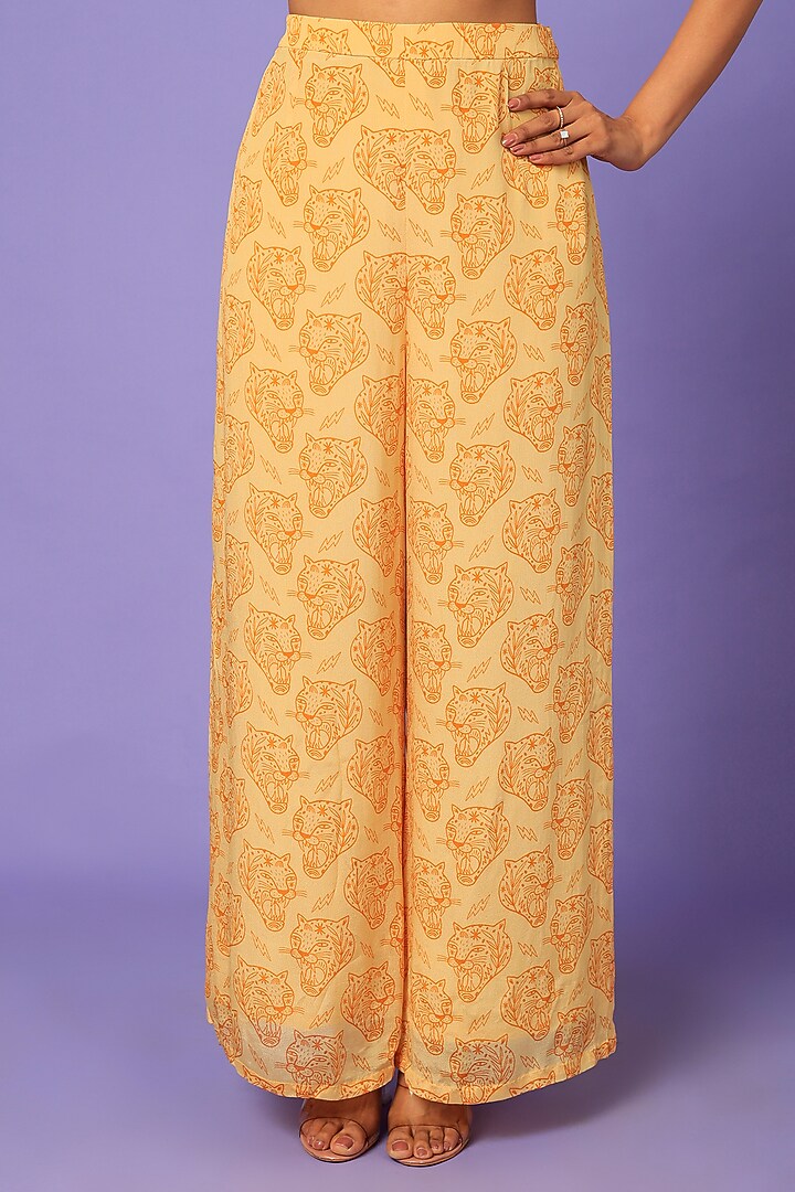 Yellow Printed Jacket Set by Suave By Neha & Shreya at Pernia's Pop Up Shop