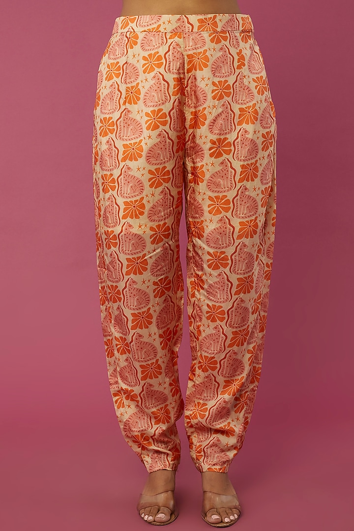 Orange Printed Jacket Set by Suave By Neha & Shreya at Pernia's Pop Up Shop