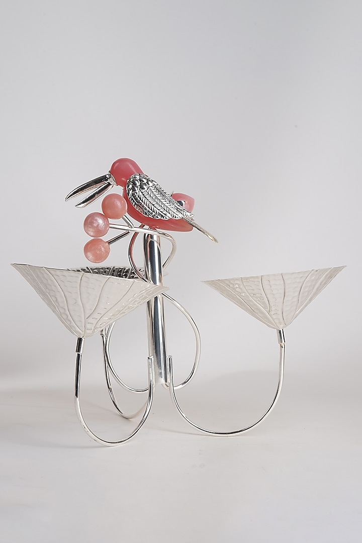 Silver Plated & Resin Toucan 3-Bowl Platter by Siansh by Sunita Aggarwal at Pernia's Pop Up Shop