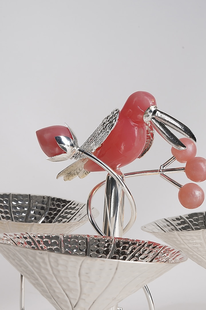 Silver Plated & Resin Toucan 3-Bowl Platter by Siansh by Sunita Aggarwal at Pernia's Pop Up Shop