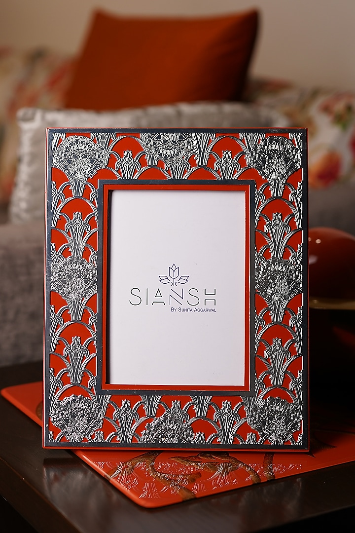 Silver Plated Intricate Etching Photo Frame by Siansh by Sunita Aggarwal