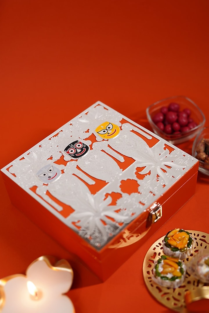 Silver Plated Enameled Lord Jagannath Multi-Purpose Box by Siansh by Sunita Aggarwal