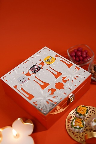 Silver Plated Enameled Lord Jagannath Multi-Purpose Box by Siansh by Sunita Aggarwal