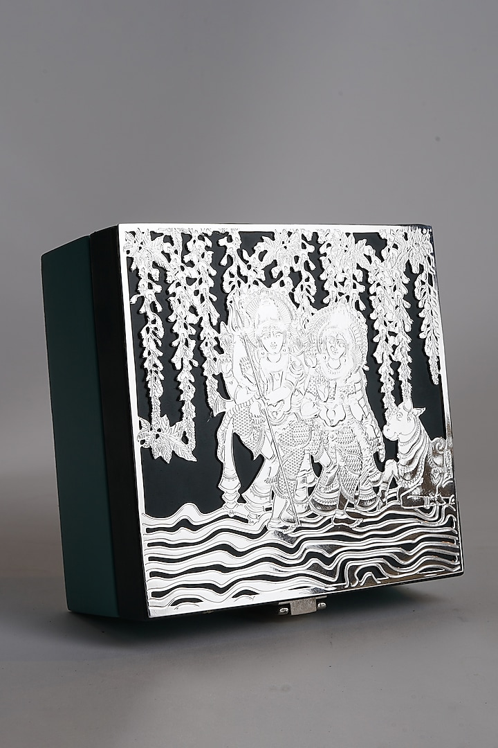 Silver Plated Shiv Parvati Multi-Purpose Box by Siansh by Sunita Aggarwal