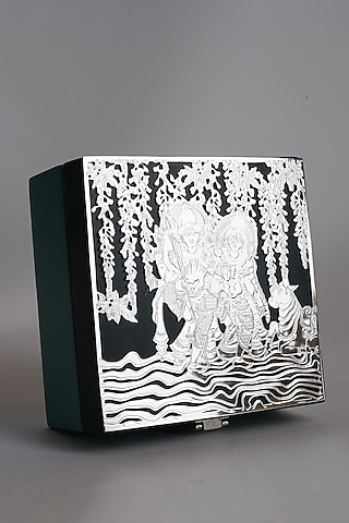 Silver Plated Shiv Parvati Multi-Purpose Box by Siansh by Sunita Aggarwal