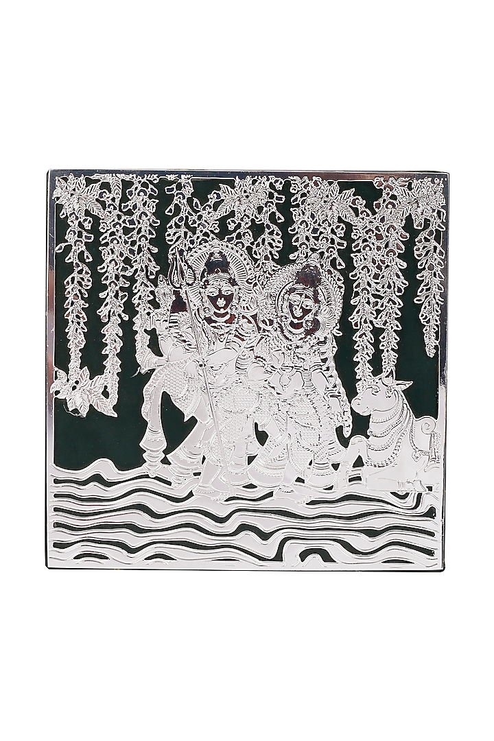 Silver Plated Shiv Parvati Multi-Purpose Box by Siansh by Sunita Aggarwal at Pernia's Pop Up Shop