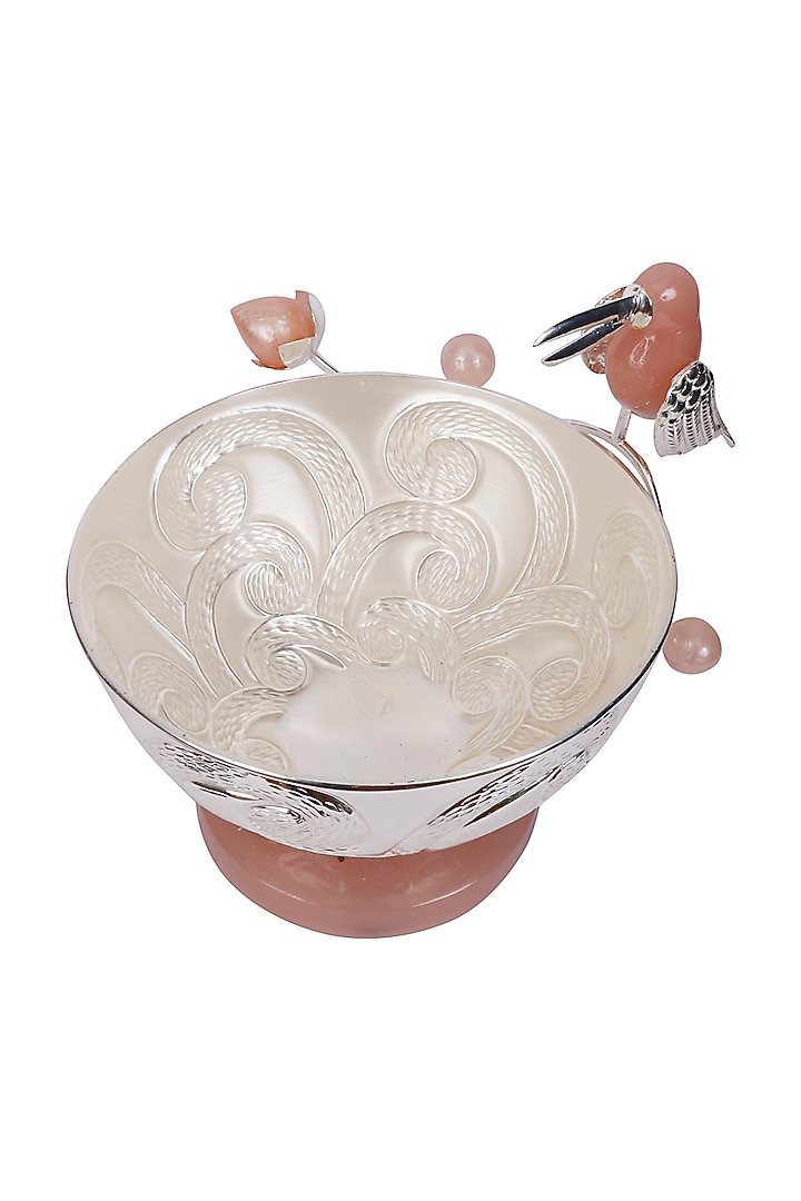 Silver Plated Toucan Bird Round Bowl by Siansh by Sunita Aggarwal at Pernia's Pop Up Shop