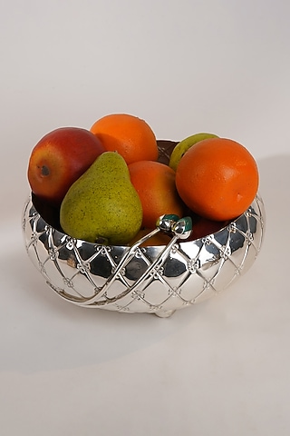 Silver Plated Cross-Nakshi Bowl by Siansh by Sunita Aggarwal