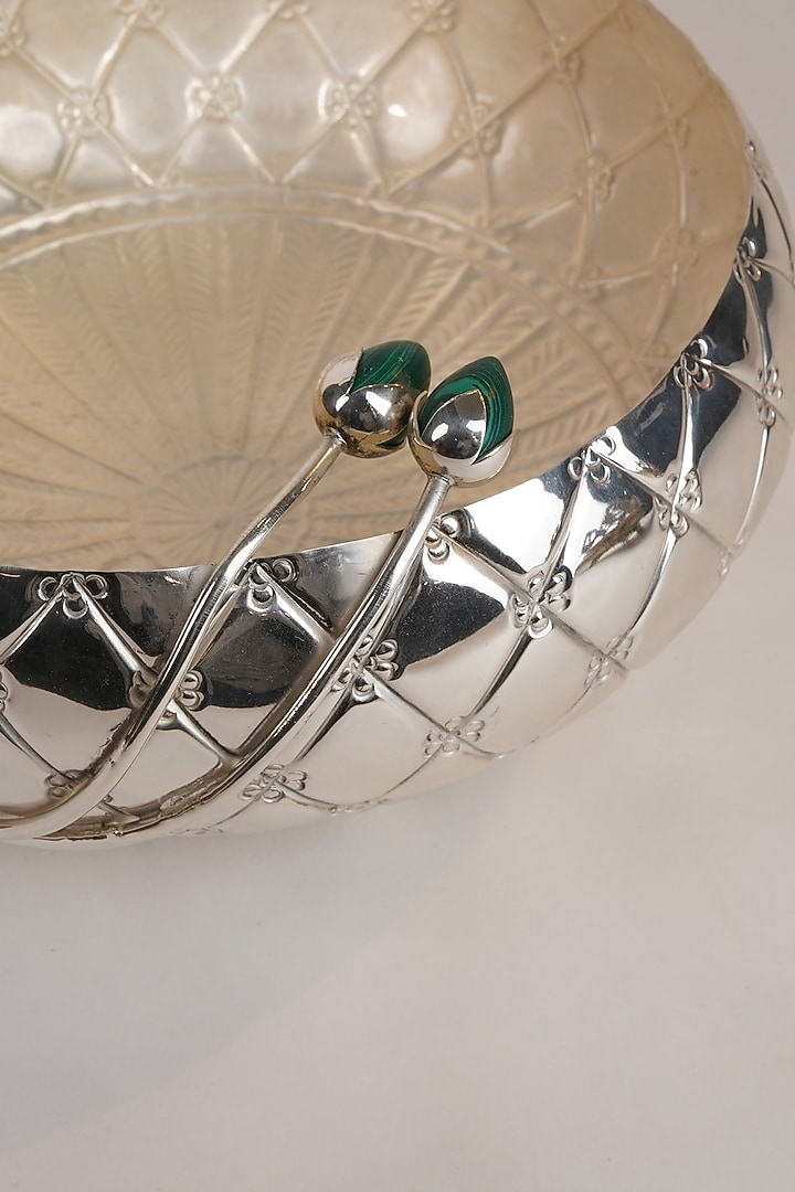 Silver Plated Cross-Nakshi Bowl by Siansh by Sunita Aggarwal at Pernia's Pop Up Shop