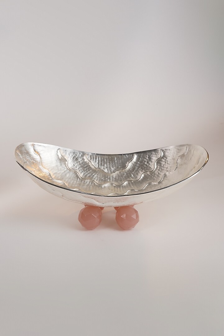Silver Plated Oval Bowl With Resin Stand by Siansh by Sunita Aggarwal at Pernia's Pop Up Shop