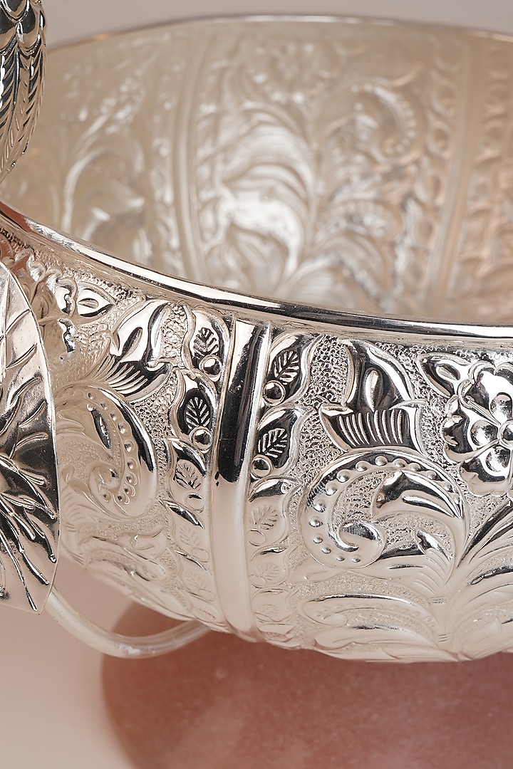 Silver Plated Toucan Bird Nakshi Urli by Siansh by Sunita Aggarwal at Pernia's Pop Up Shop