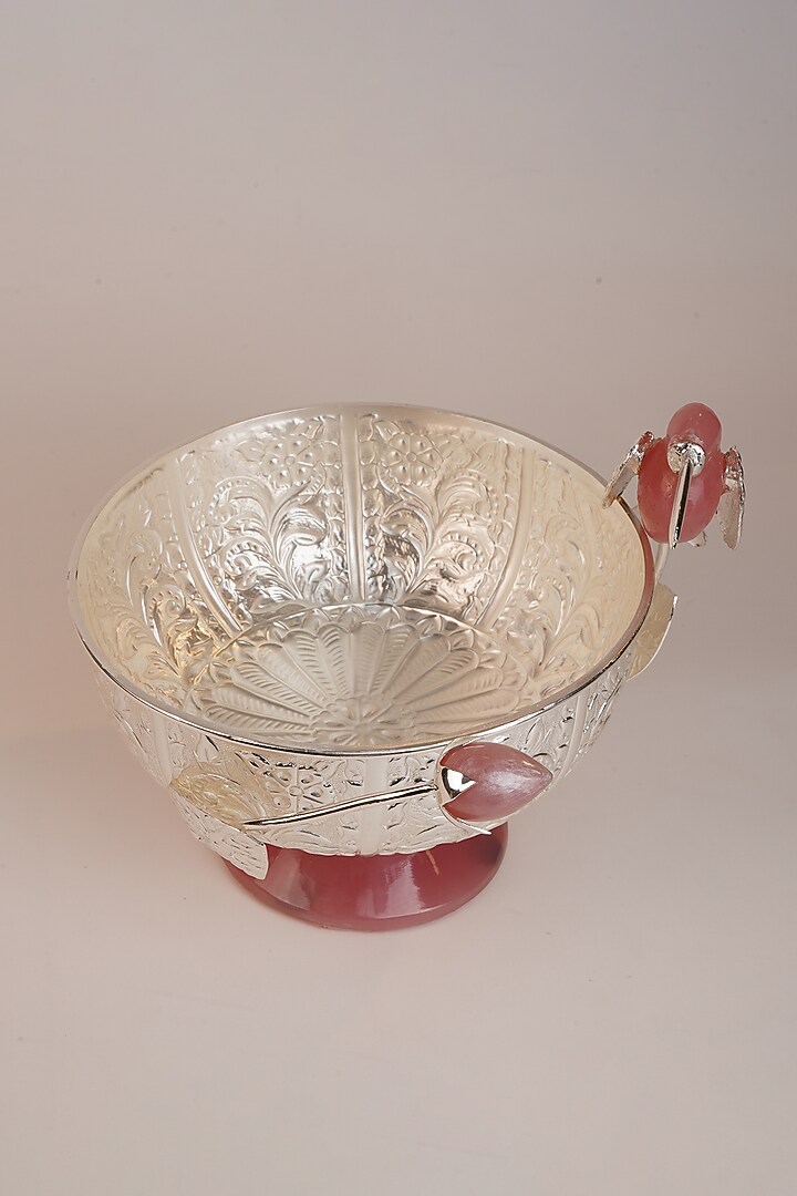 Silver Plated Toucan Bird Nakshi Urli by Siansh by Sunita Aggarwal at Pernia's Pop Up Shop