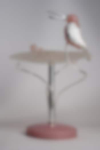 Silver Plated Toucan Standing Bird Lotus Platter by Siansh by Sunita Aggarwal