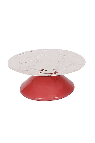 Silver Plated Round Etching Platter by Siansh by Sunita Aggarwal