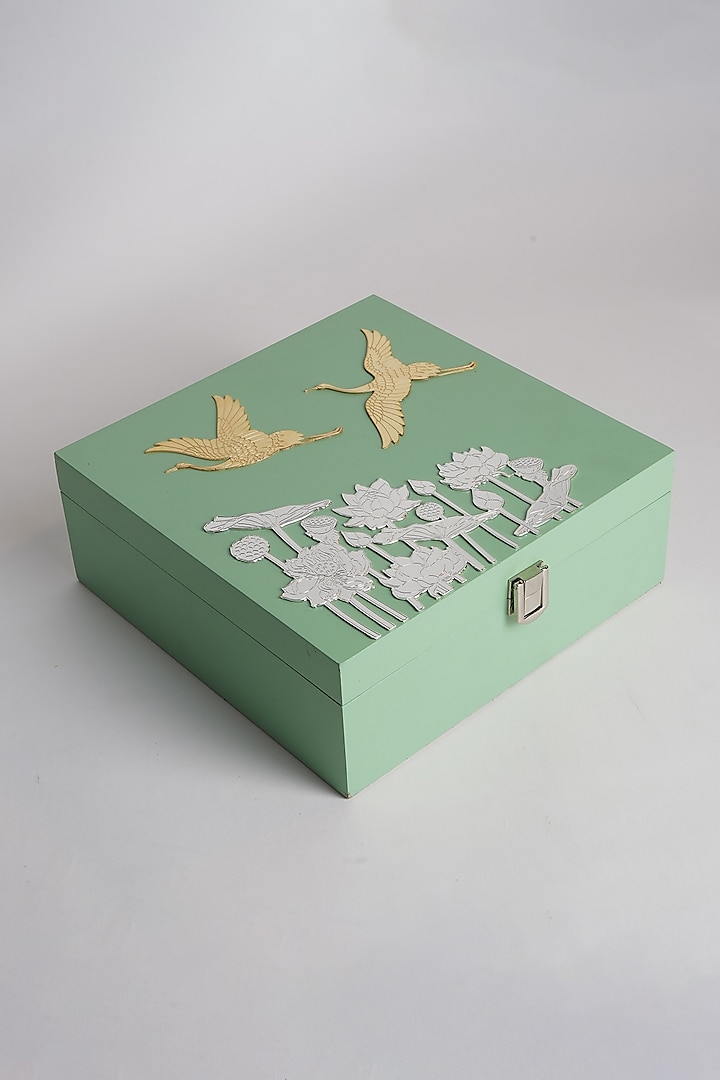 Silver Plated Etching Multi-Purposes Bird Box by Siansh by Sunita Aggarwal