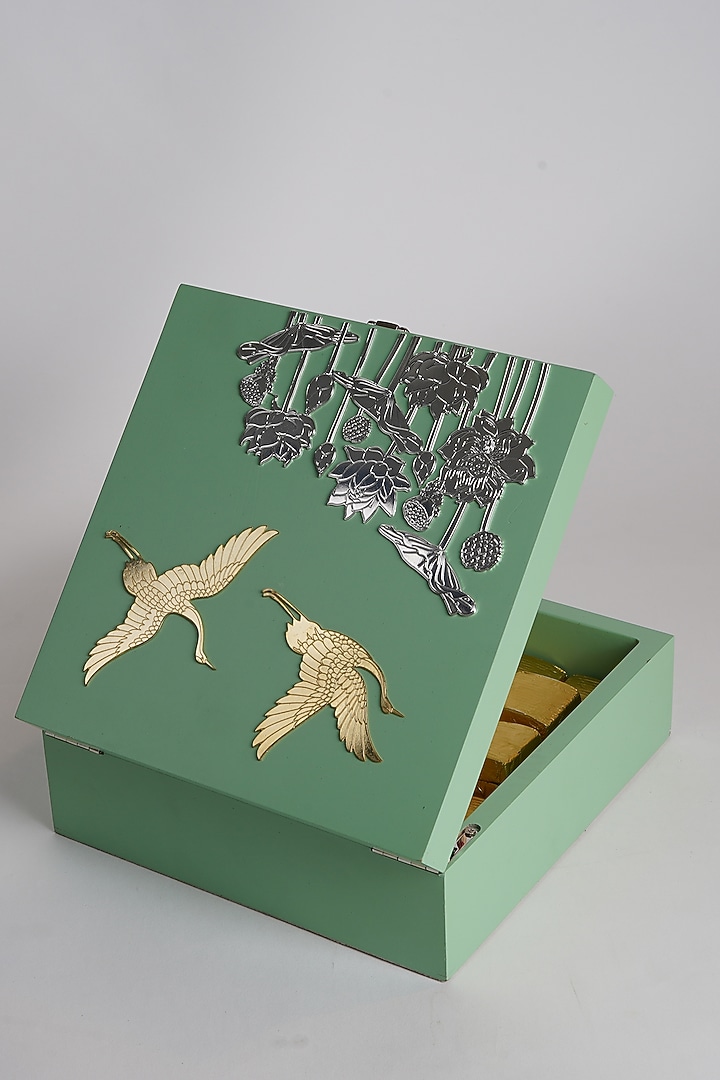 Silver Plated Etching Multi-Purposes Bird Box by Siansh by Sunita Aggarwal at Pernia's Pop Up Shop