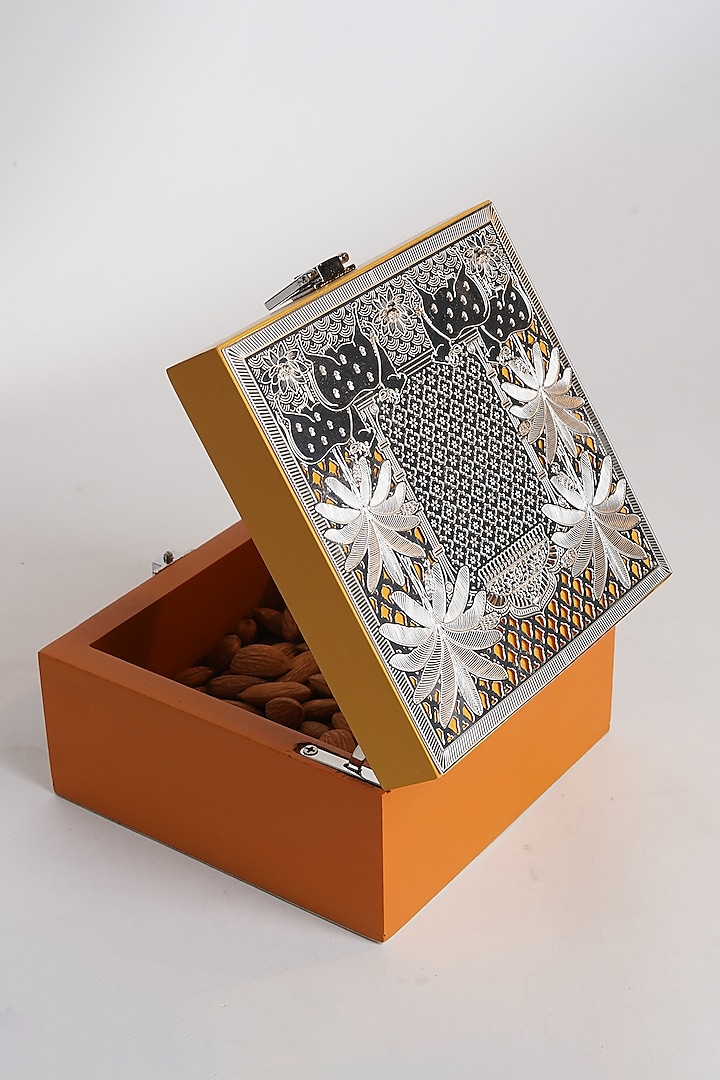 Silver Brass & Deco Wood Etching Tree Box by Siansh by Sunita Aggarwal