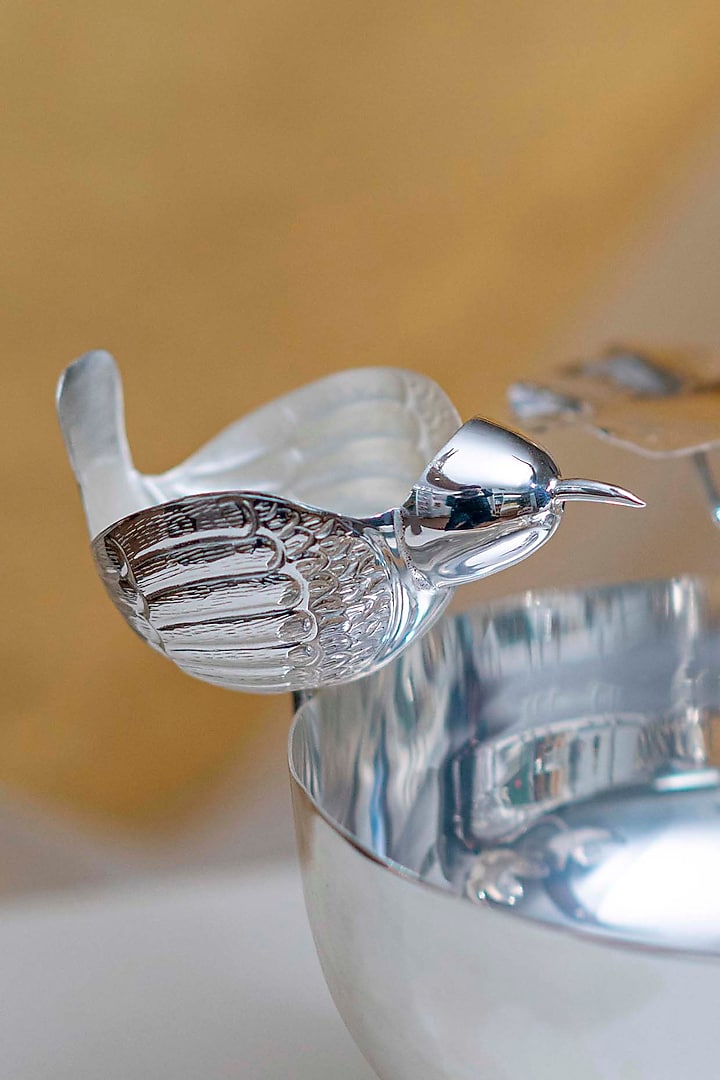 Silver Brass Floral Urli by Siansh by Sunita Aggarwal at Pernia's Pop Up Shop