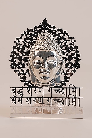 Silver Brass Lord Buddha Tea Light Holder by Siansh by Sunita Aggarwal