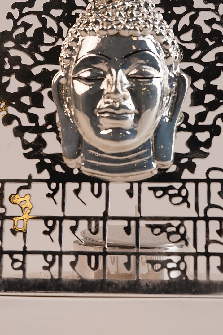 Silver Brass Lord Buddha Tea Light Holder by Siansh by Sunita Aggarwal at Pernia's Pop Up Shop
