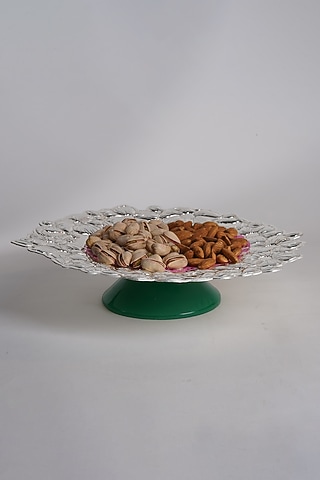 Silver Brass & Resin Platter by Siansh by Sunita Aggarwal