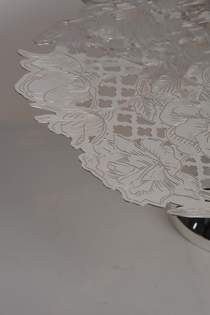 Silver Brass Nakshi Platter by Siansh by Sunita Aggarwal at Pernia's Pop Up Shop
