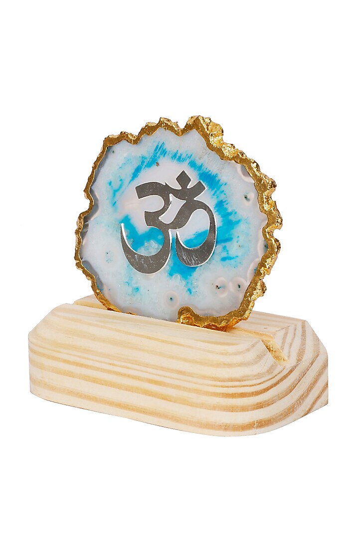 Silver Brass & Agate Om Showpiece by Siansh by Sunita Aggarwal at Pernia's Pop Up Shop