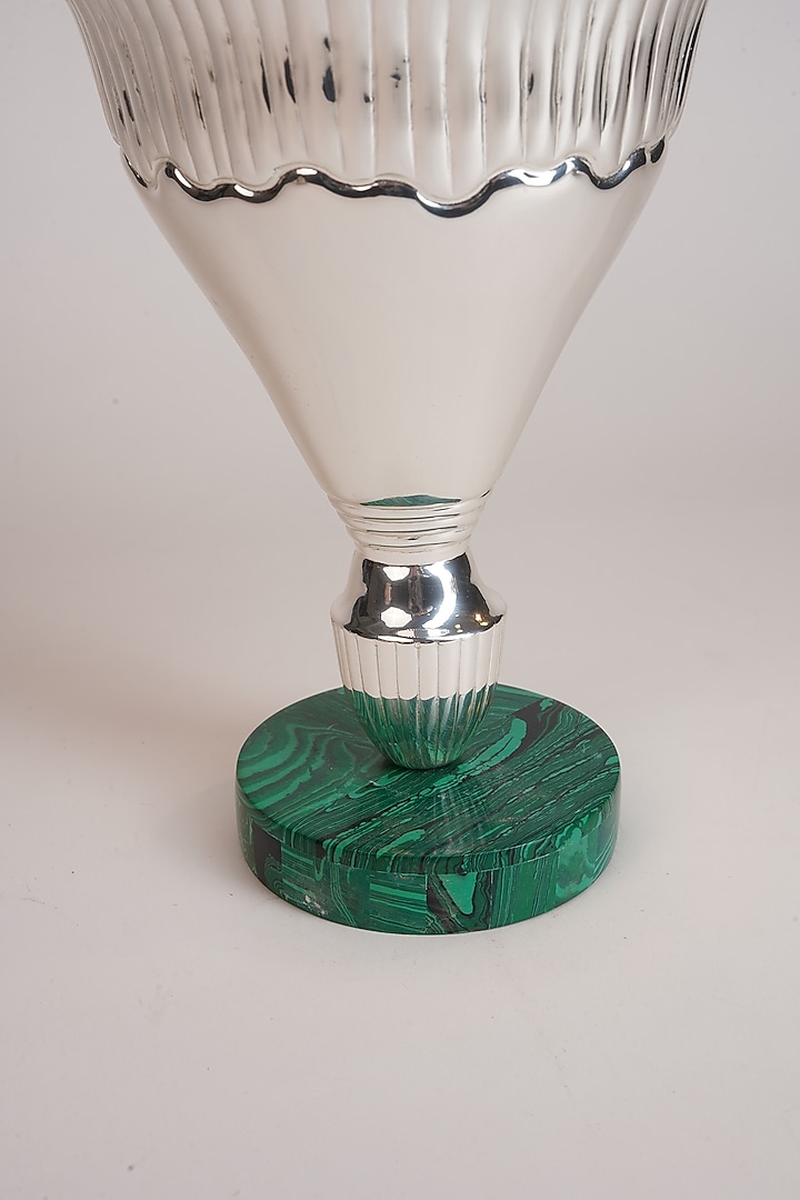 Silver Brass & Resin Floral Vase by Siansh by Sunita Aggarwal at Pernia's Pop Up Shop