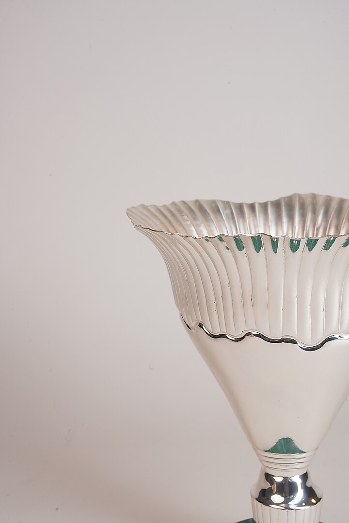 Silver Brass & Resin Floral Vase by Siansh by Sunita Aggarwal at Pernia's Pop Up Shop