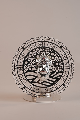 Silver Brass Lord Hanumanji Tea Light Holder by Siansh by Sunita Aggarwal