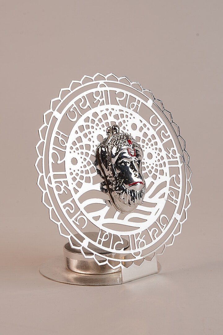 Silver Brass Lord Hanumanji Tea Light Holder by Siansh by Sunita Aggarwal at Pernia's Pop Up Shop