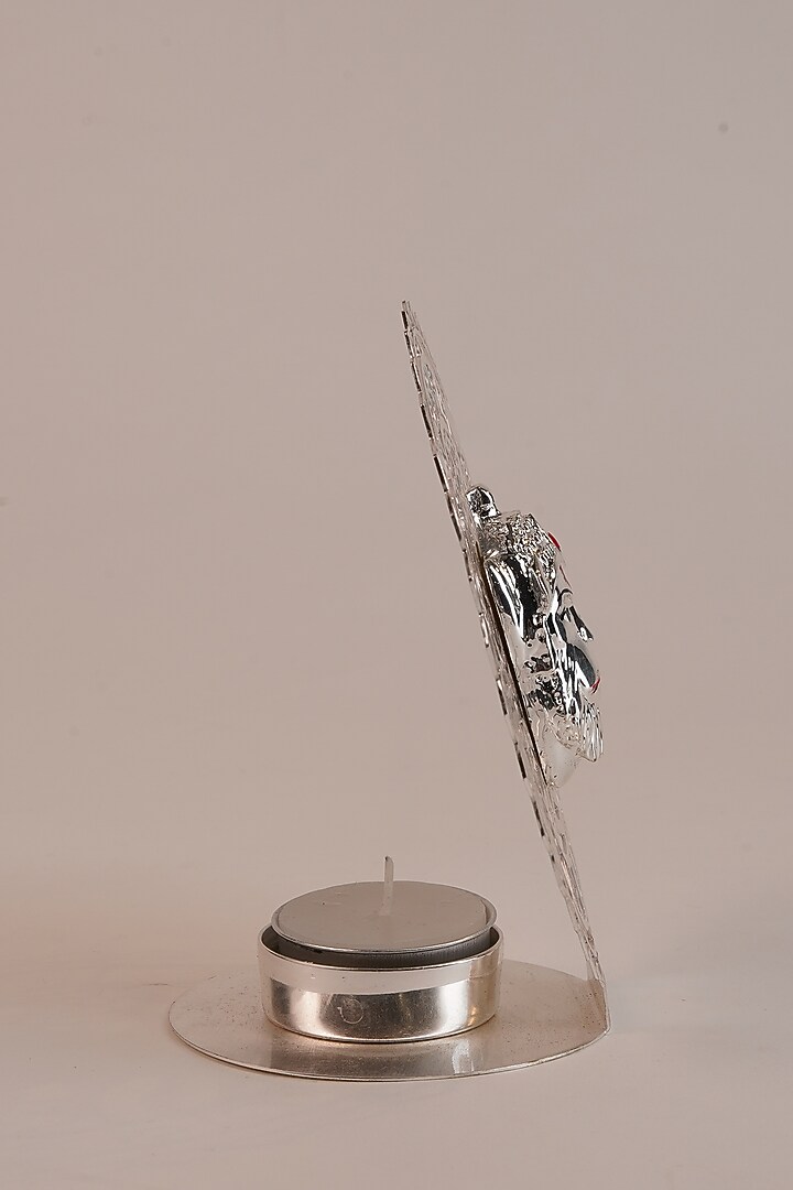 Silver Brass Lord Hanumanji Tea Light Holder by Siansh by Sunita Aggarwal at Pernia's Pop Up Shop