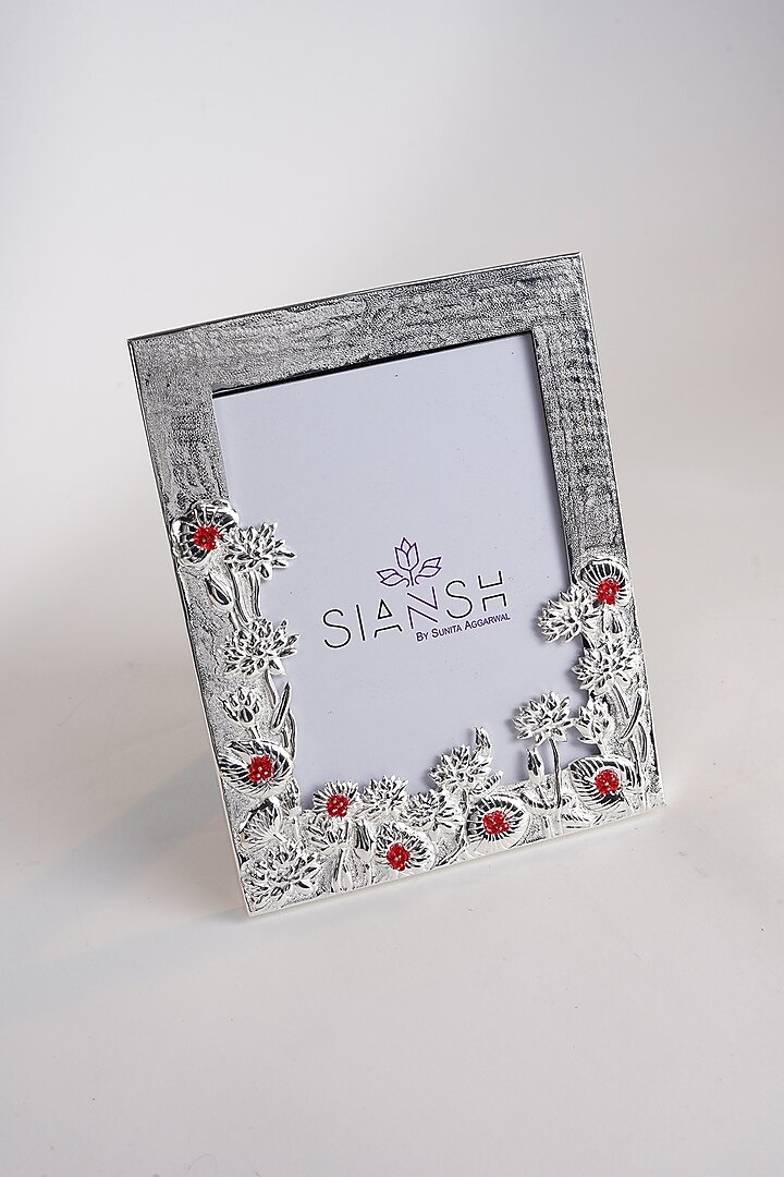 Silver Brass & Stone Photo Frame by Siansh by Sunita Aggarwal at Pernia's Pop Up Shop