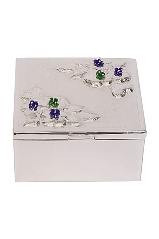 Silver Brass & Stone Box by Siansh by Sunita Aggarwal