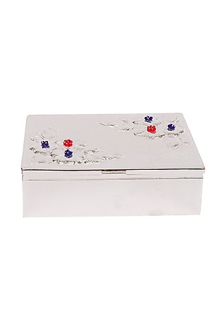 Silver Brass & Stone Box by Siansh by Sunita Aggarwal