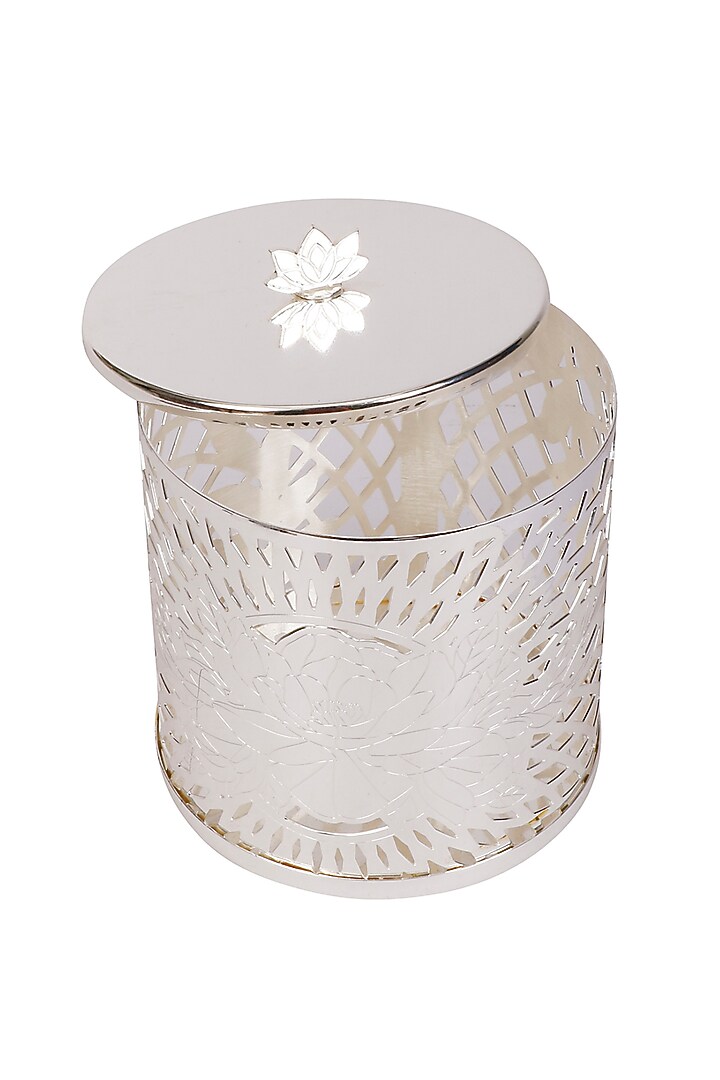 Silver Brass Container by Siansh by Sunita Aggarwal at Pernia's Pop Up Shop